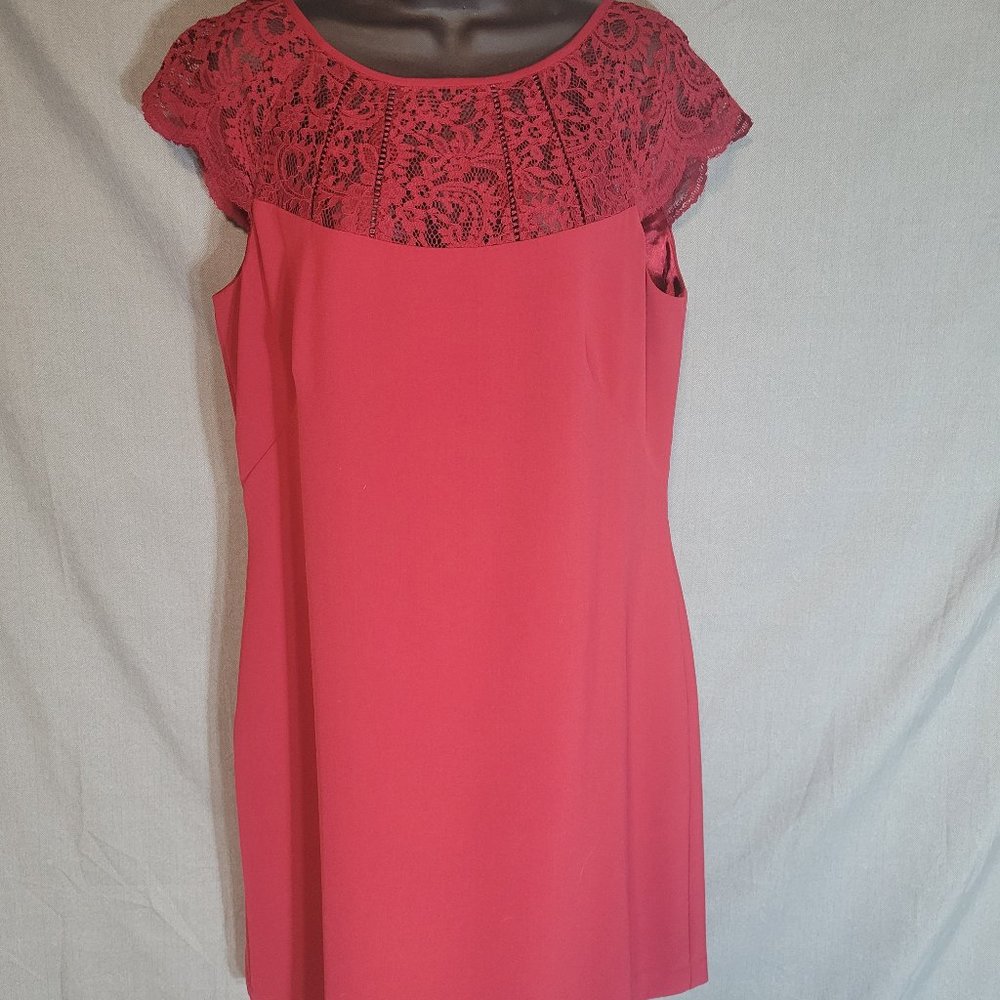 White House Black Market Red Shift Dress Size 12